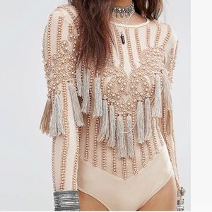 Embellished body suit